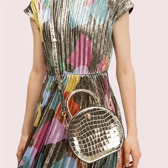 BNWT Kate Spade Andi metallic croc embossed leather bag - Picture 6 of 14